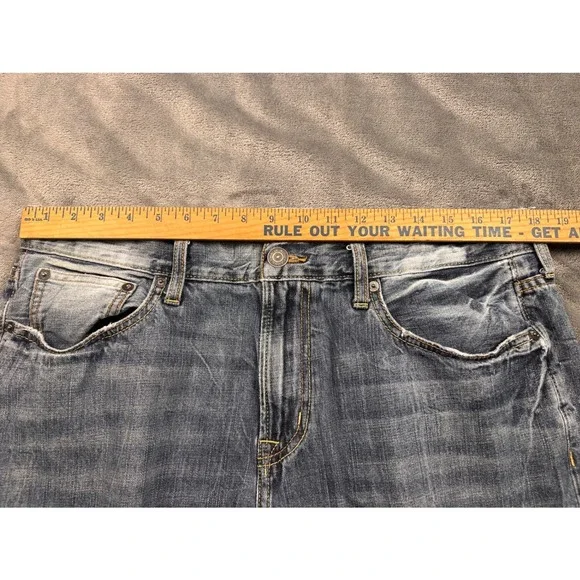 American Eagle Original Straight Jeans Mens 36x34 Blue Denim Fade - Picture 11 of 11